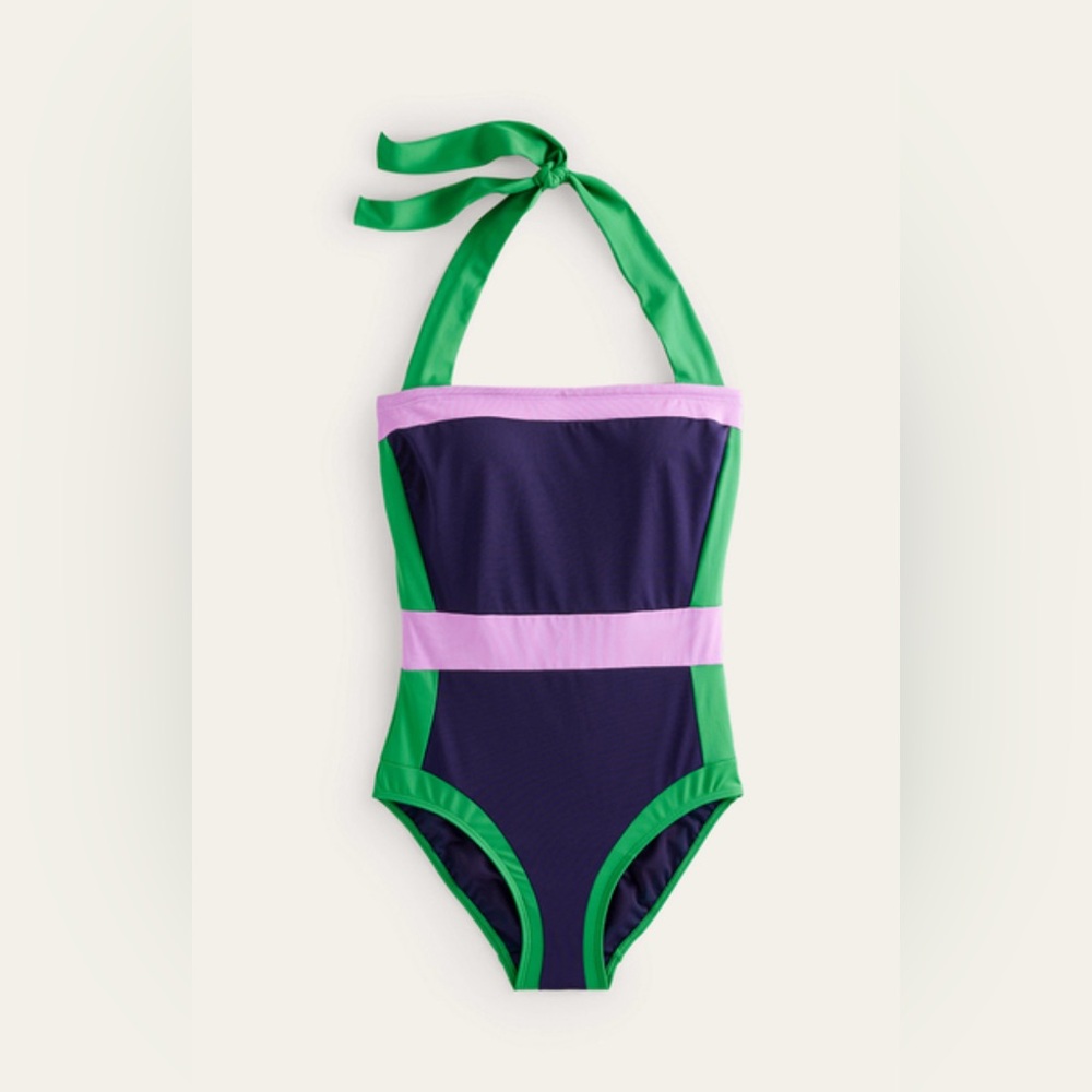NWT Boden Santorini Halterneck One Piece Swimsuit US10R